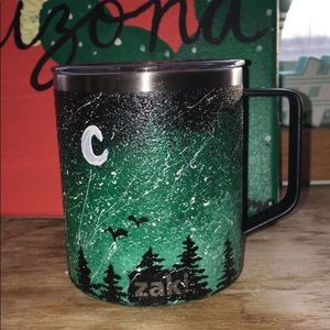 hand painted coffee cup with transportable lid